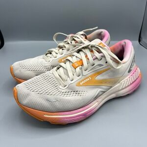 Brooks Adrenaline GTS 23 Women's Running Shoes Size 8.5 Gray White Pink Orange